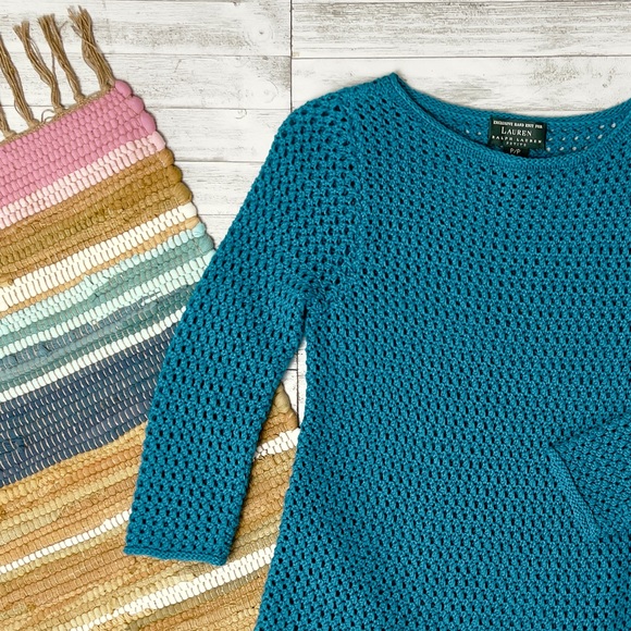 Ralph Lauren Exclusive Hand Knit For LRL Mercerized Open Knit Sweater - Picture 2 of 13